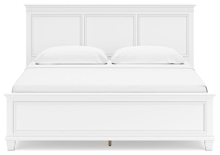 Fortman King Panel Bed with Mirrored Dresser