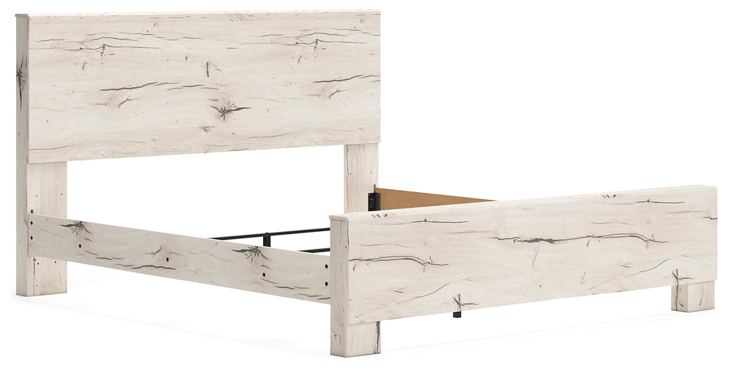 Lawroy King Panel Bed with Mirrored Dresser, Chest and Nightstand