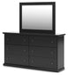 Maribel Twin Panel Bed with Mirrored Dresser, Chest and Nightstand