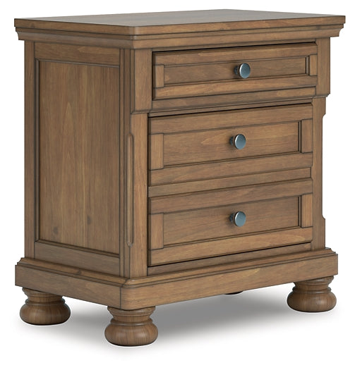 Feddinger King Storage Sleigh Bed with Mirrored Dresser and Nightstand